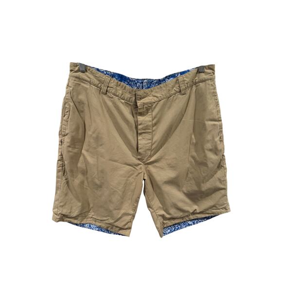Cremieux Reversible Shorts Blue Paisley / Khaki Size 36 - Picture 2 of 5